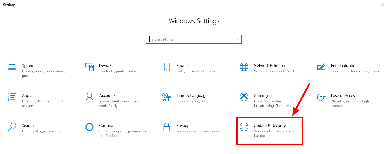  windows 10 bios- Update and Security