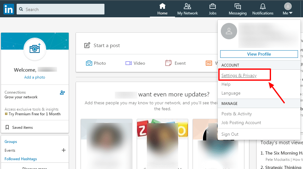LinkedIn Private Mode-setting and privacy