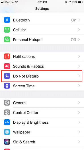 iphone do not disturb -settings do not disturb